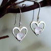 Sterling Silver Heart Rose Quartz Earrings