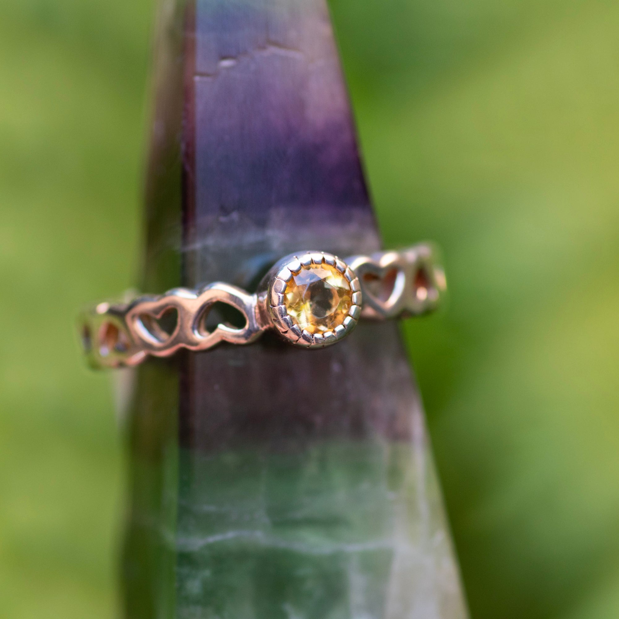 Citrine Heart Ring