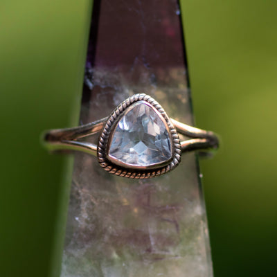 Blue Topaz Triangle Ring
