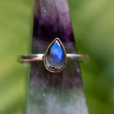 Labradorite Teardrop Ring