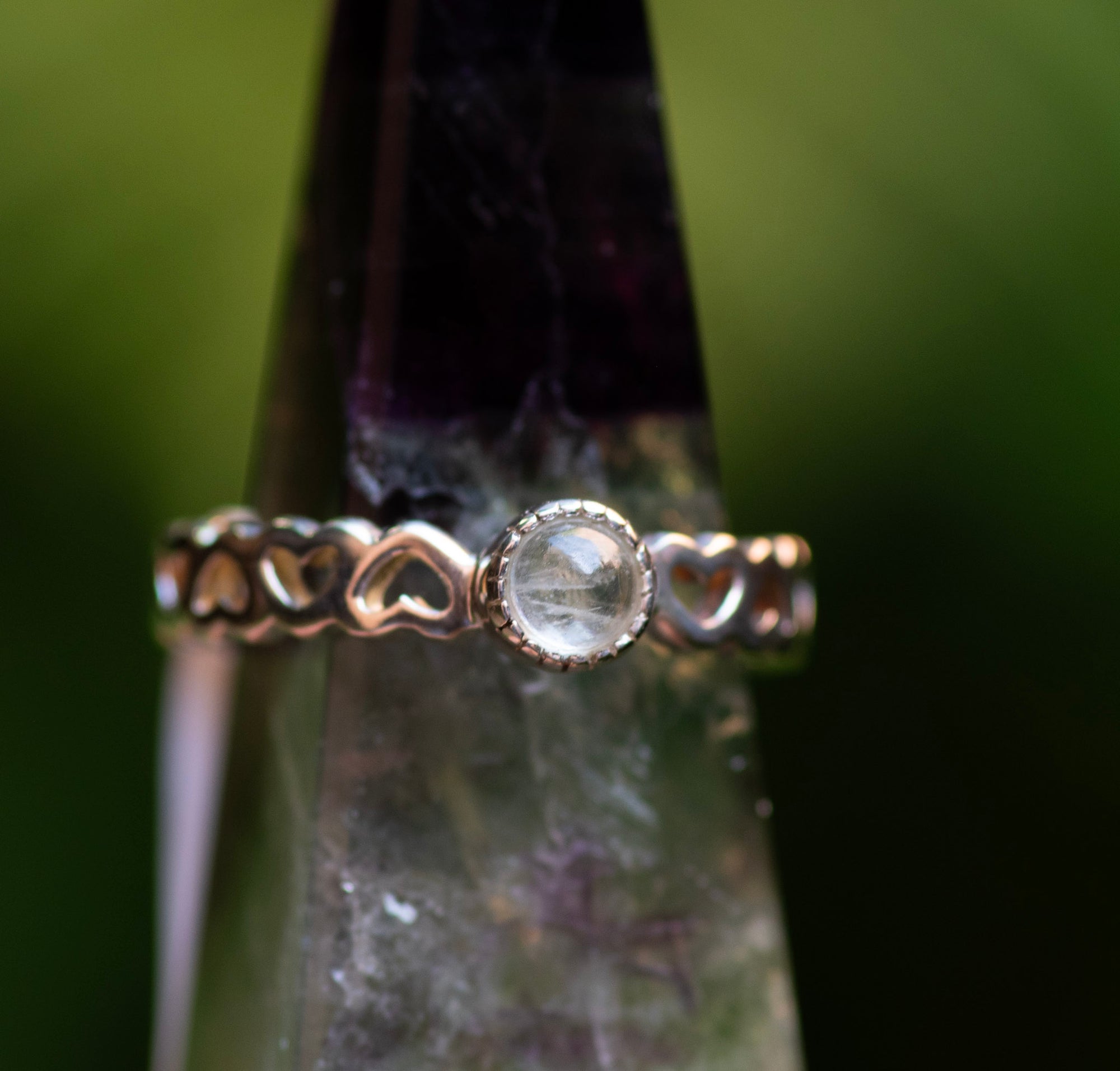 Aquamarine Heart Ring