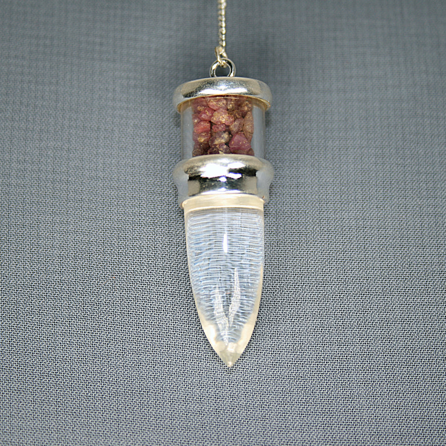 Rose Quartz and Ruby Pendulum