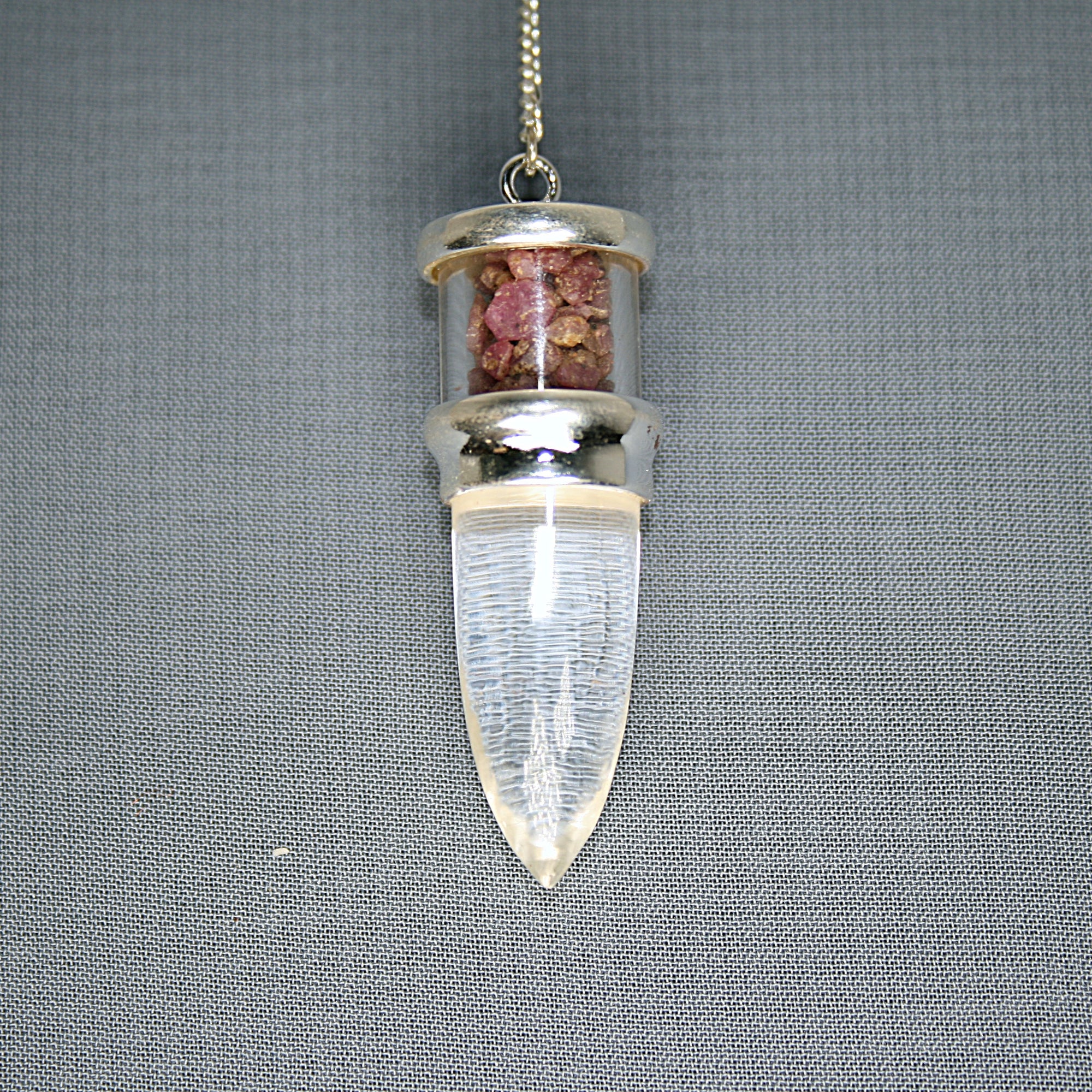 Rose Quartz and Ruby Pendulum