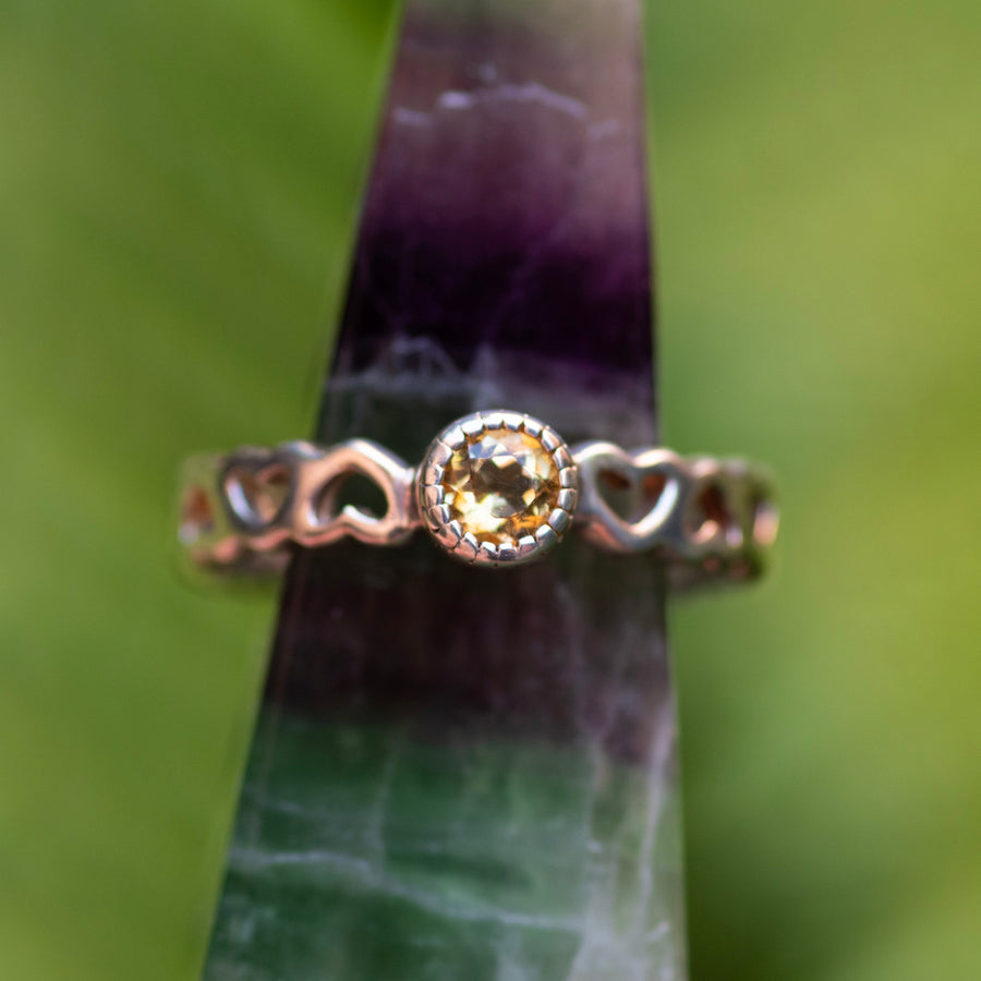 Citrine Heart Ring