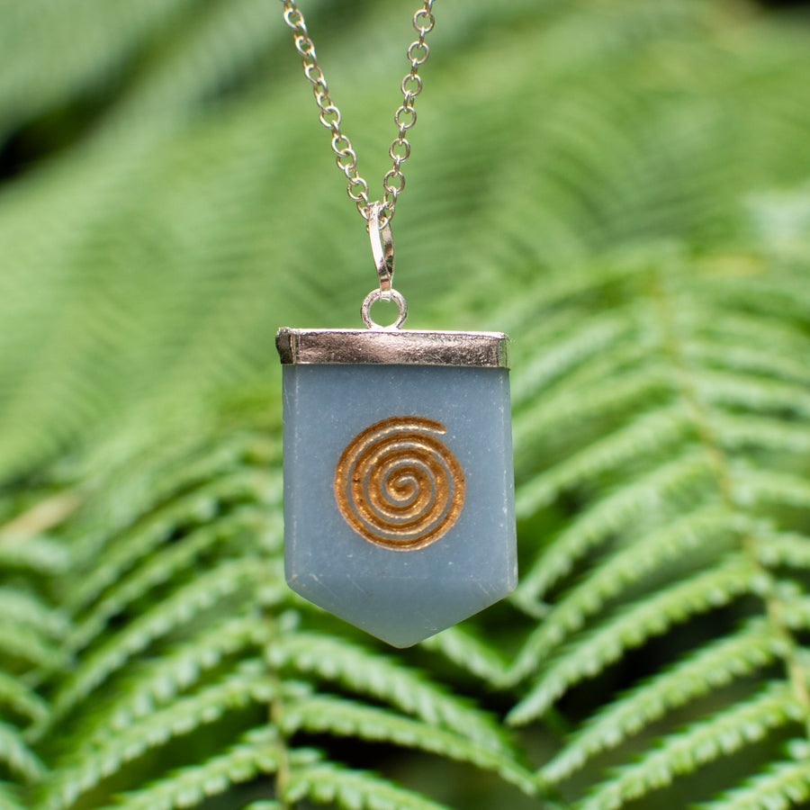 Angelite Spiral Pendant