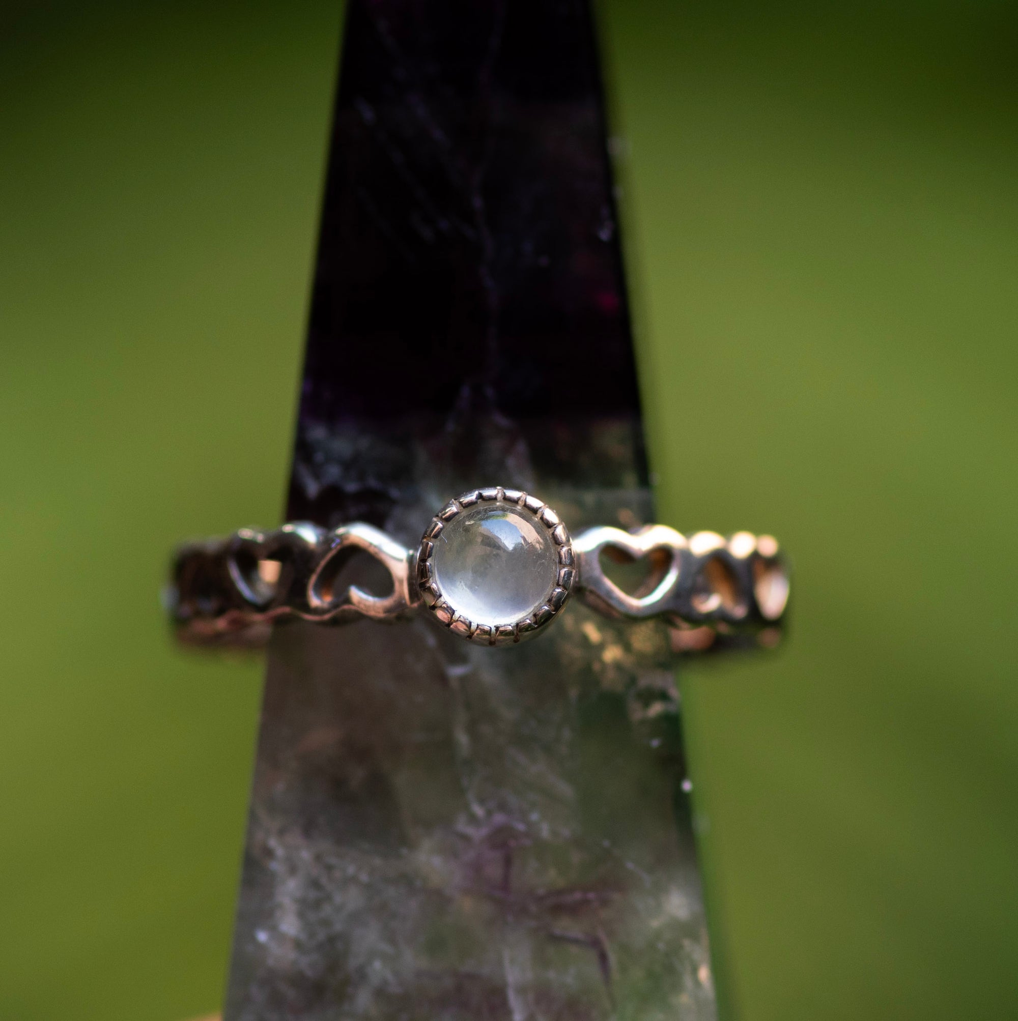 Aquamarine Heart Ring