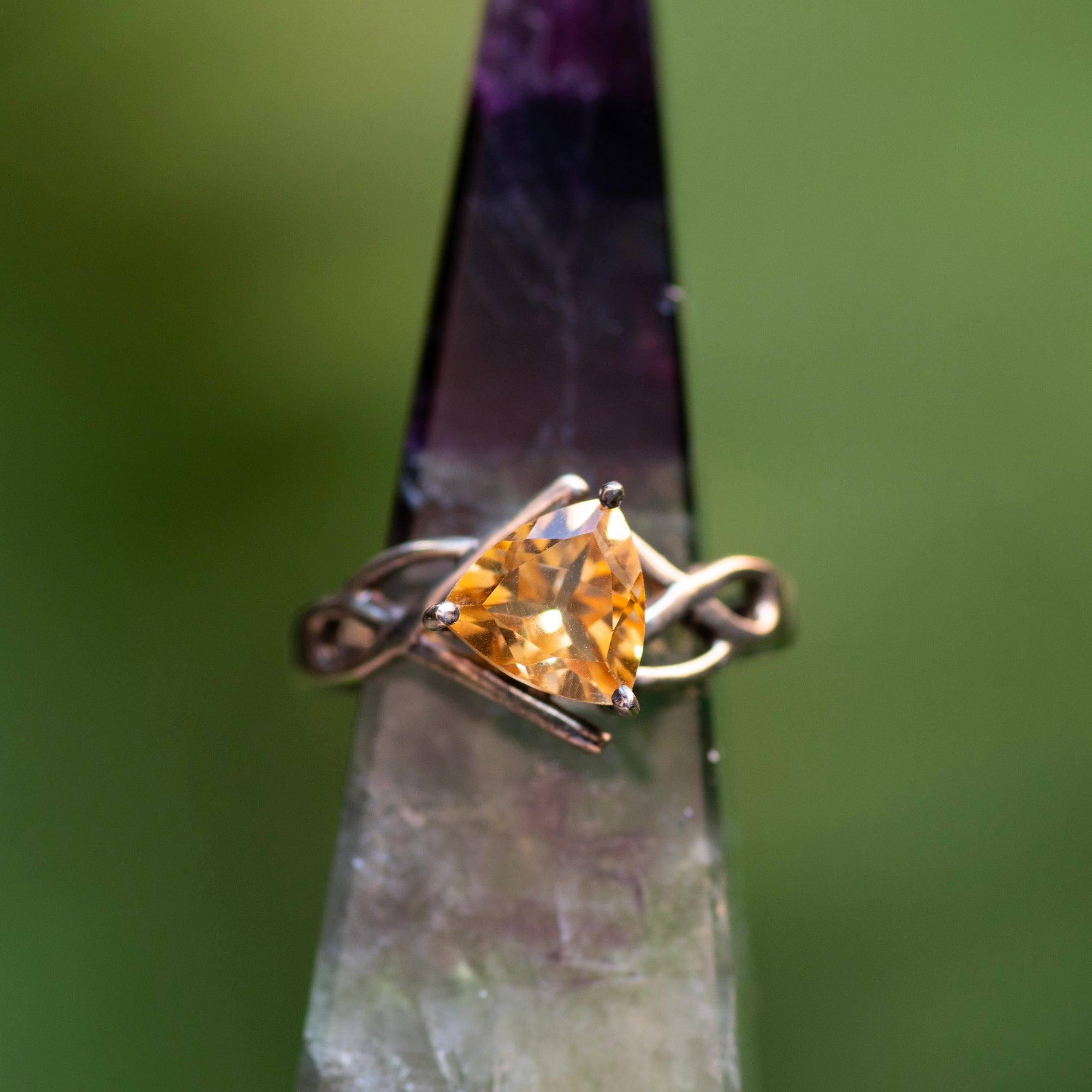 Citrine Triangle Ring