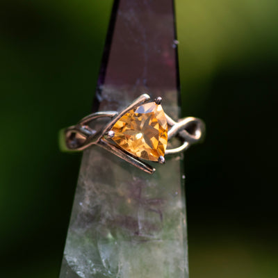 Citrine Triangle Ring