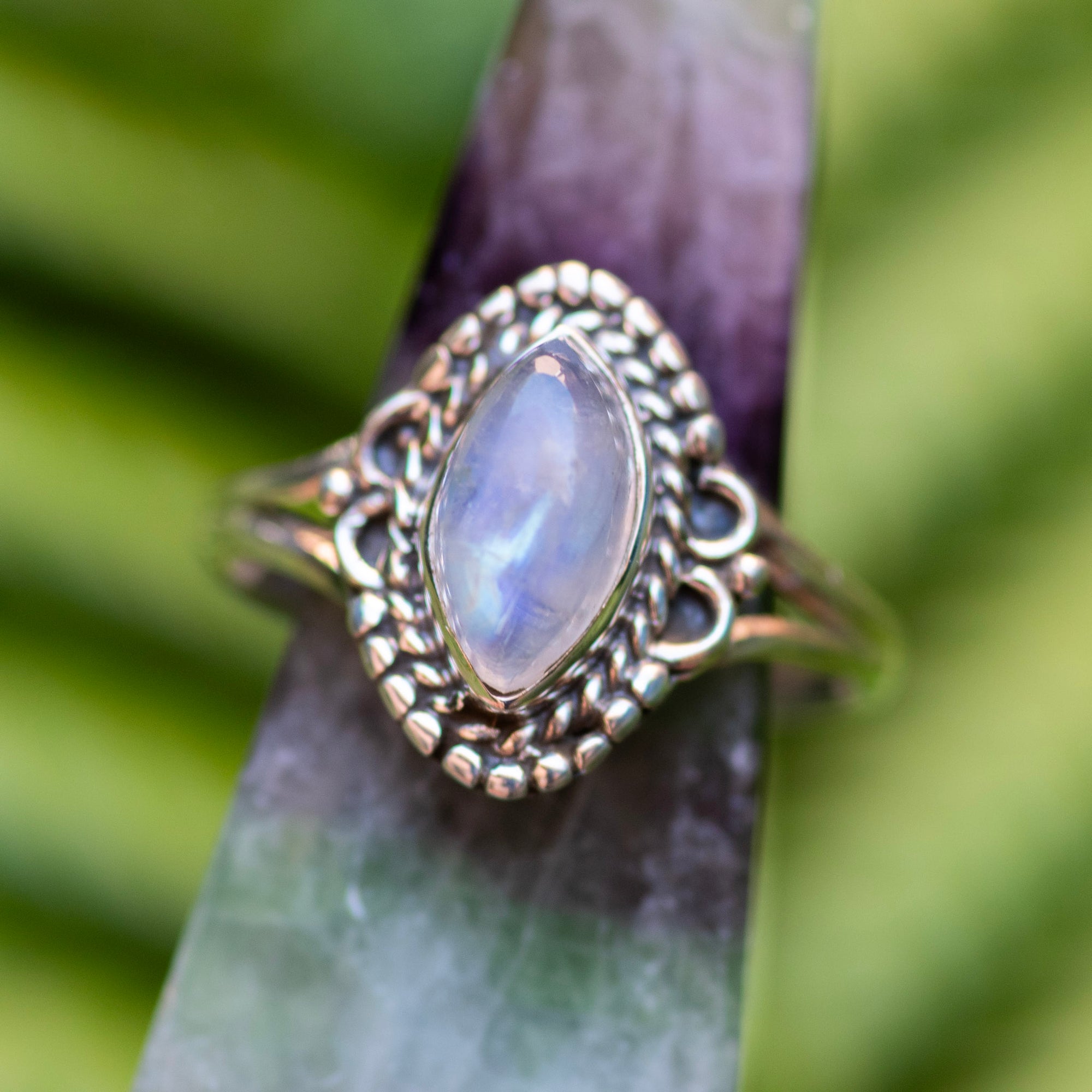 Rainbow Moonstone Ring