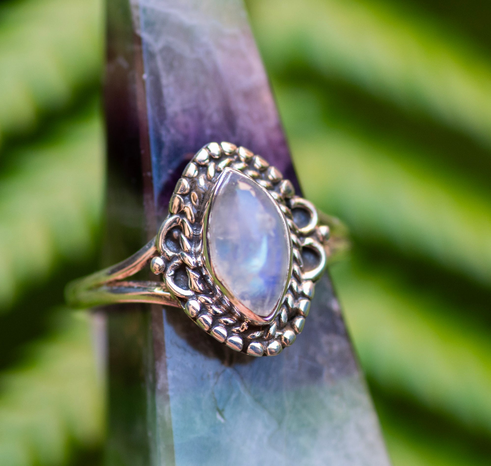 Rainbow Moonstone Ring