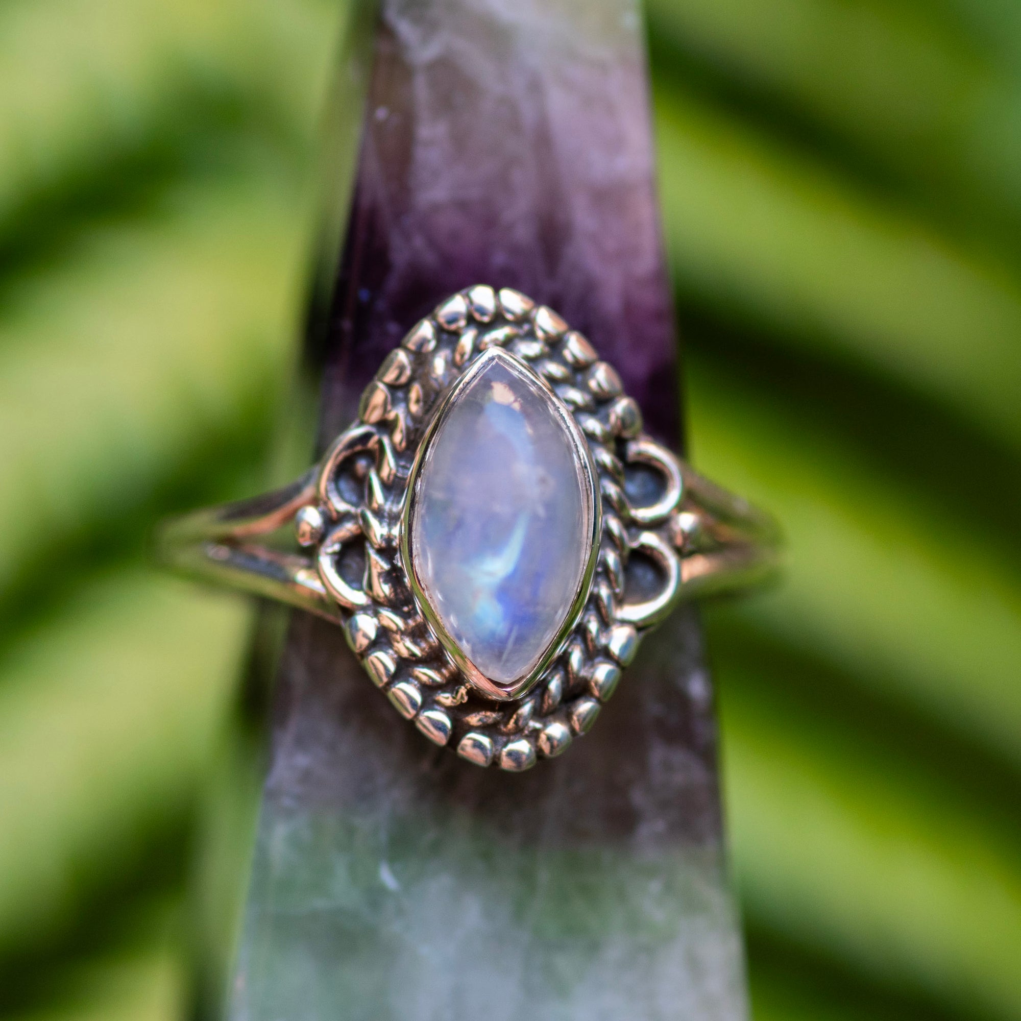 Rainbow Moonstone Ring