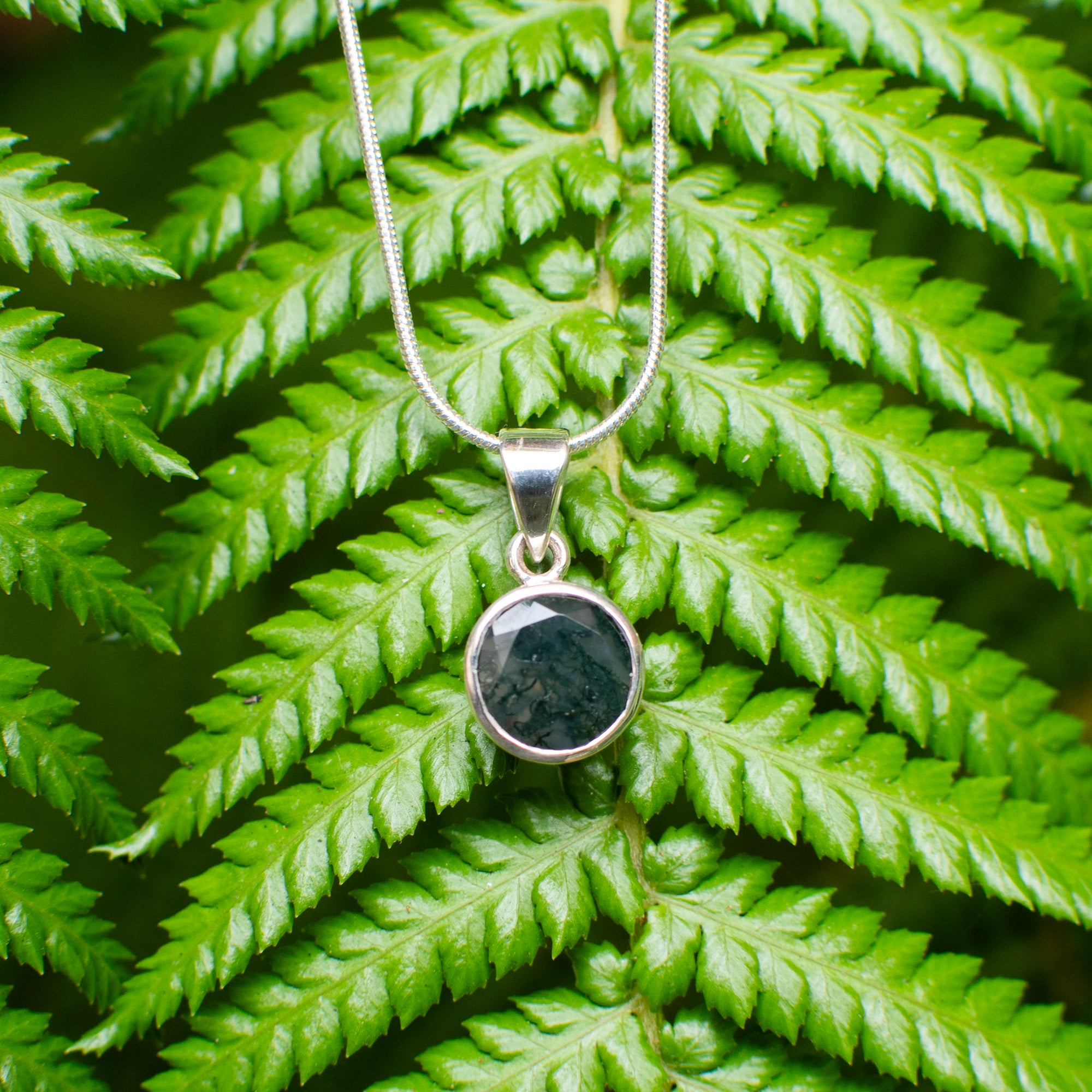 Mini Green Moss Agate Pendant