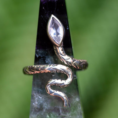 Rose Quartz Snake Ring