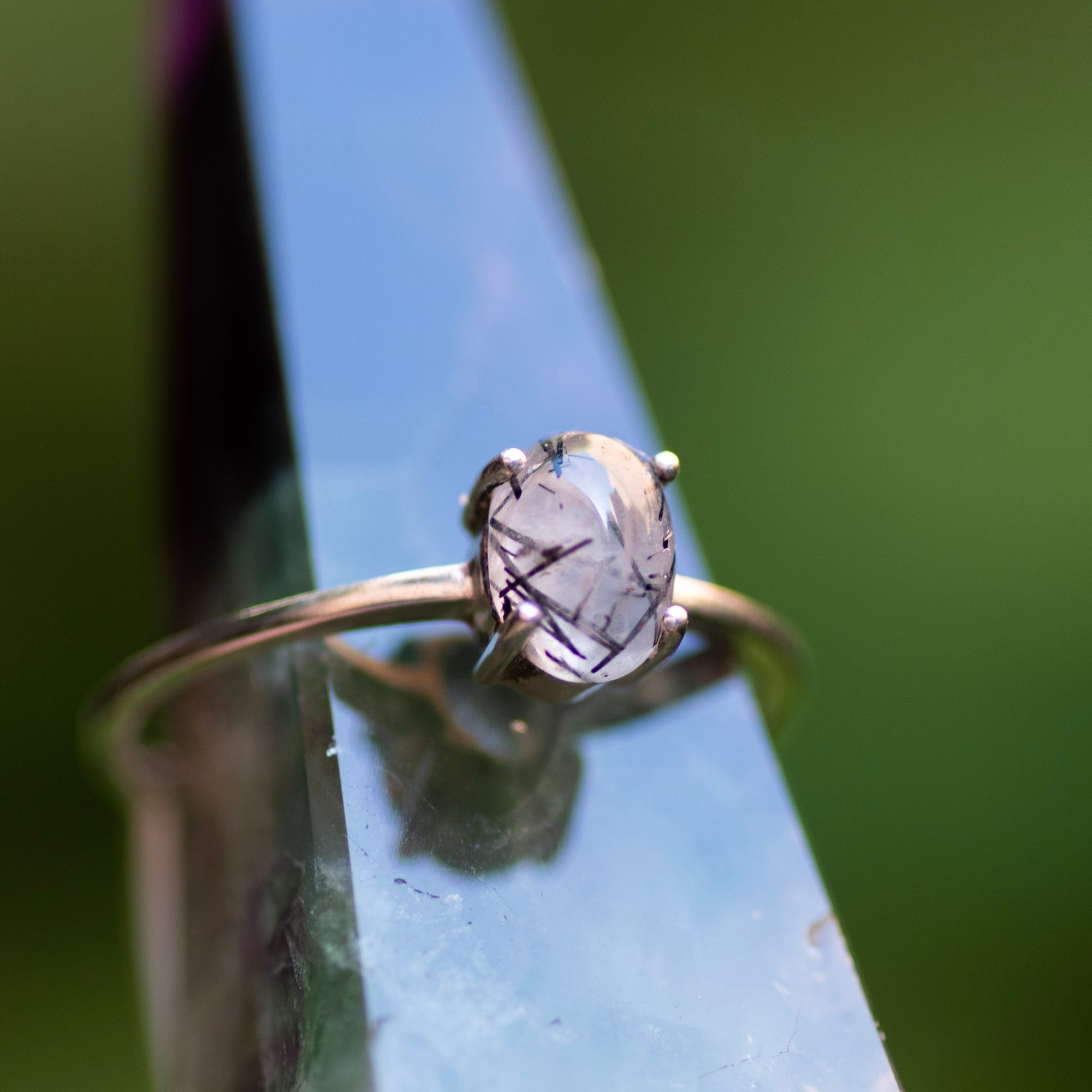 Tourmalinated Quartz Ring