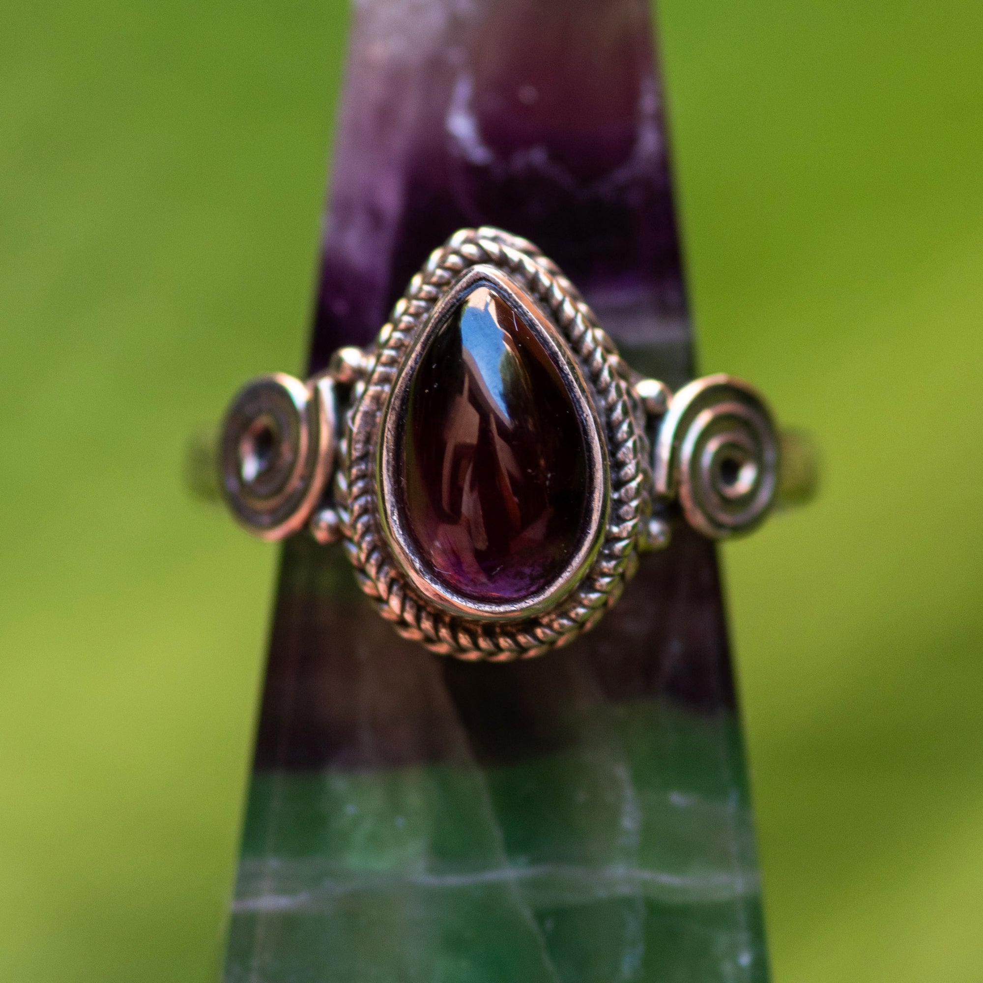Garnet Teardrop Ring
