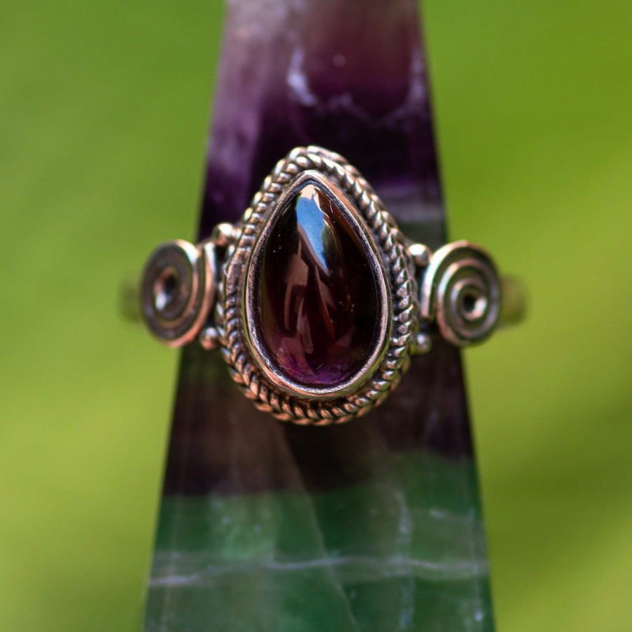 Garnet Teardrop Ring