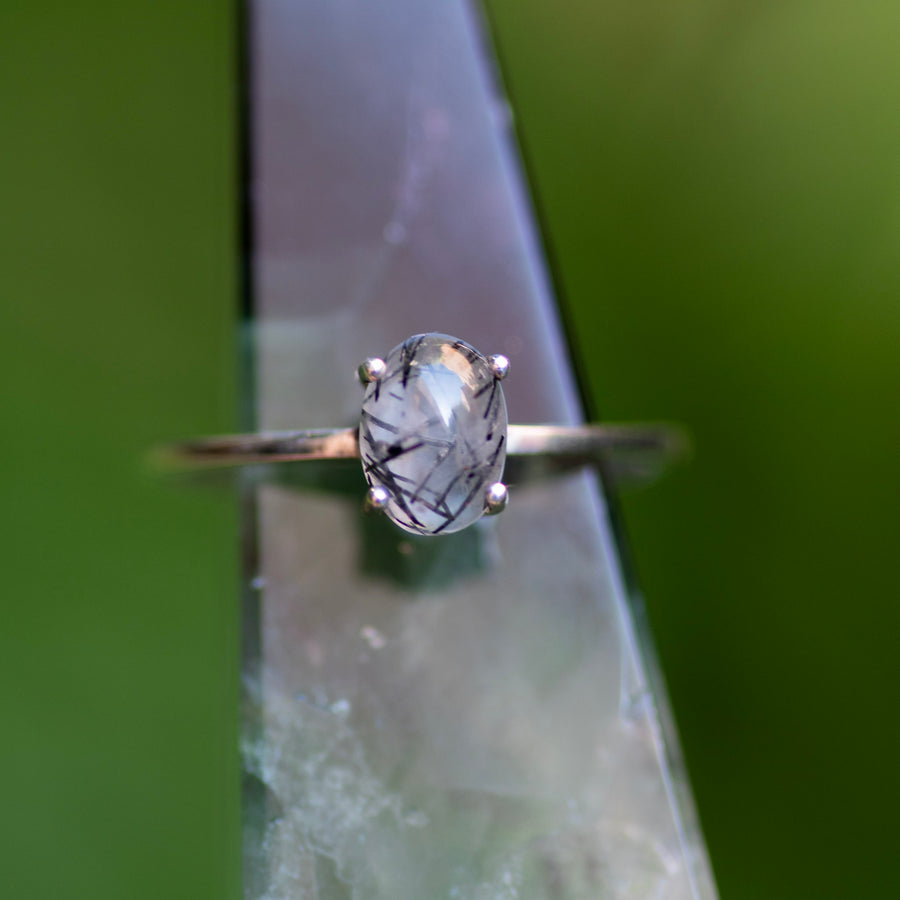 Tourmalinated Quartz Ring