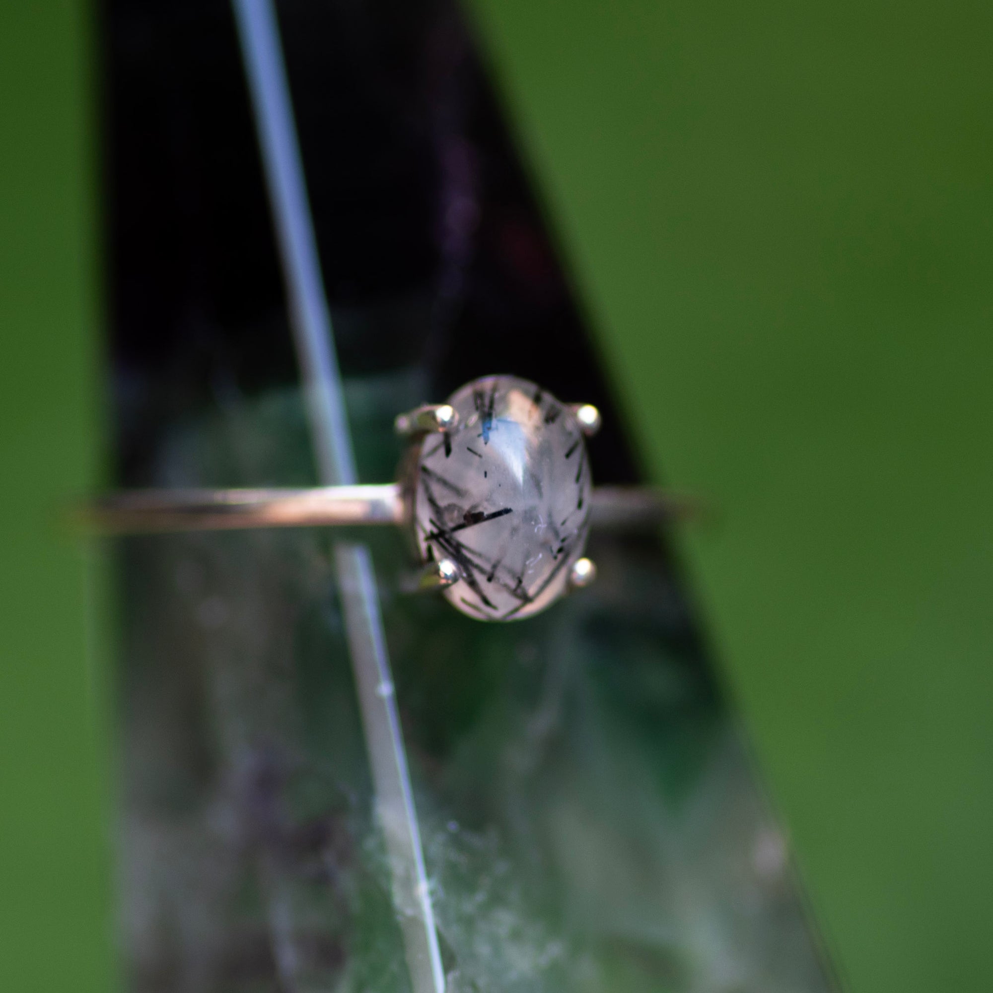 Tourmalinated Quartz Ring