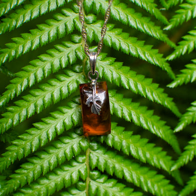 Leaf Baltic Amber Pendant