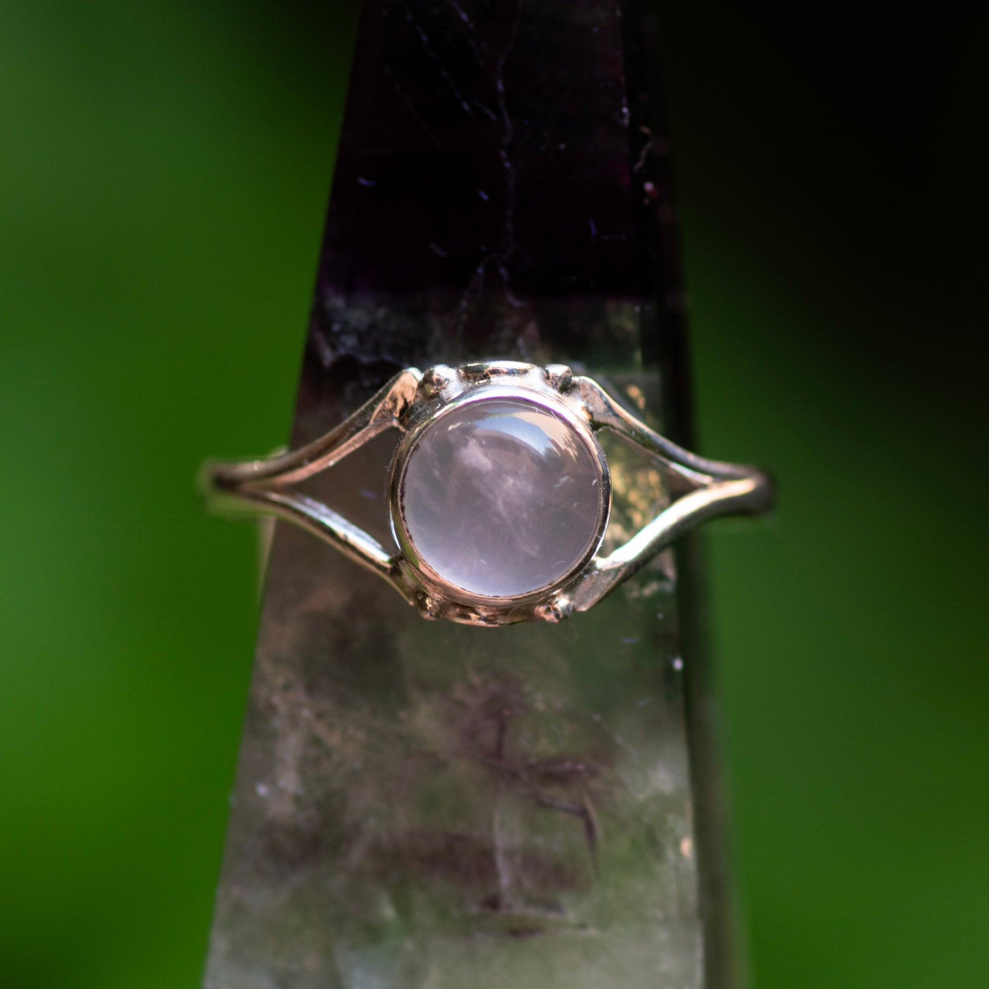 Rose Quartz Circle Ring
