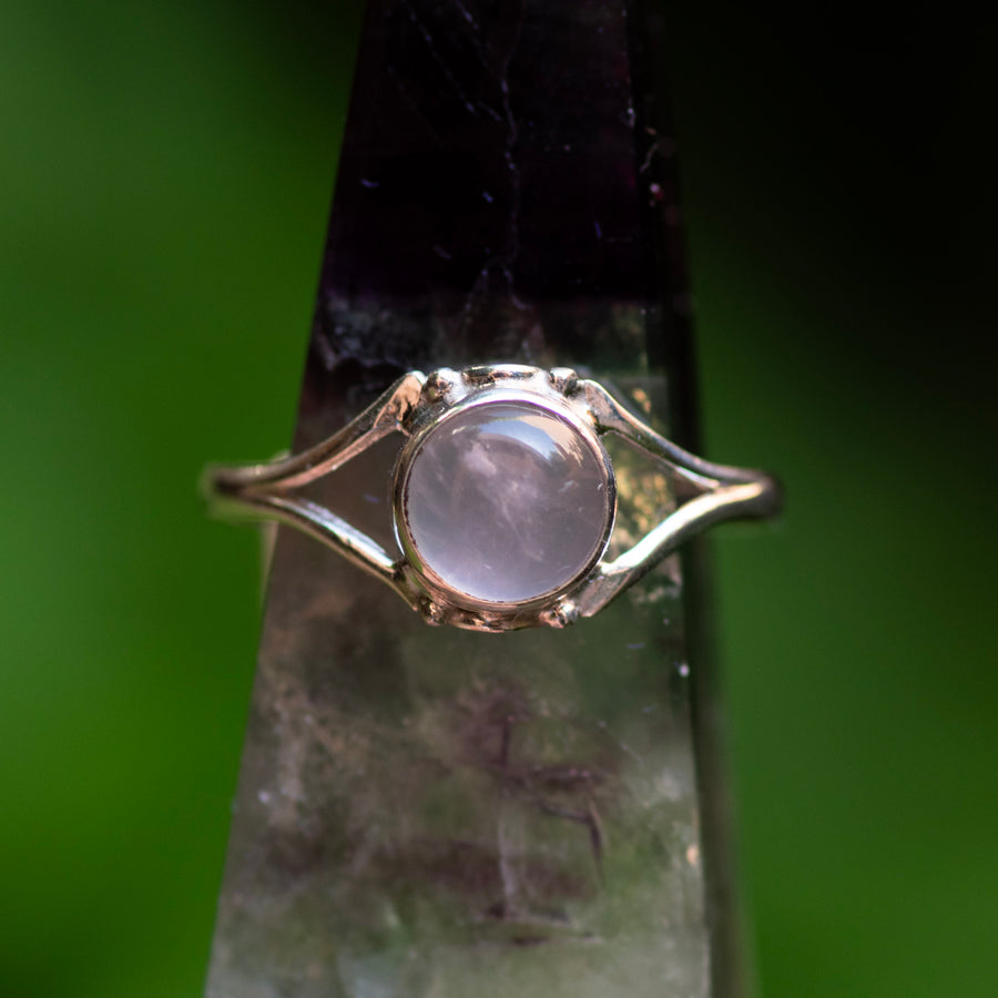 Rose Quartz Circle Ring