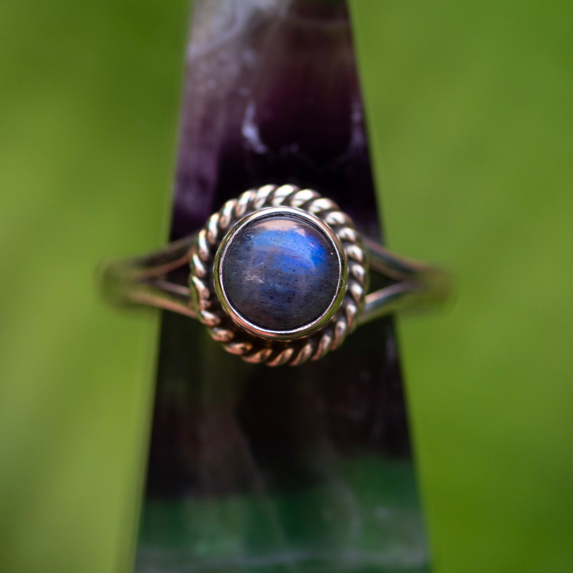 Labradorite Circle Ring