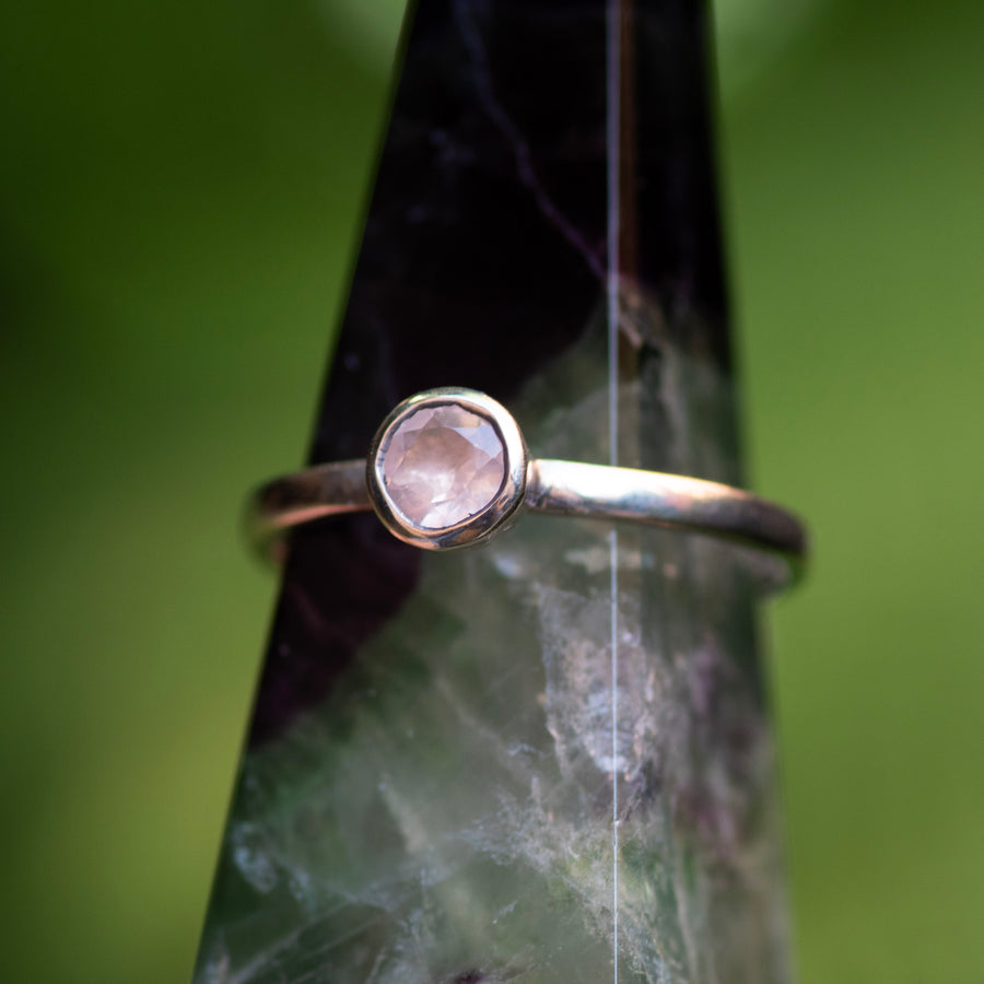 Rose Quartz Circle Ring