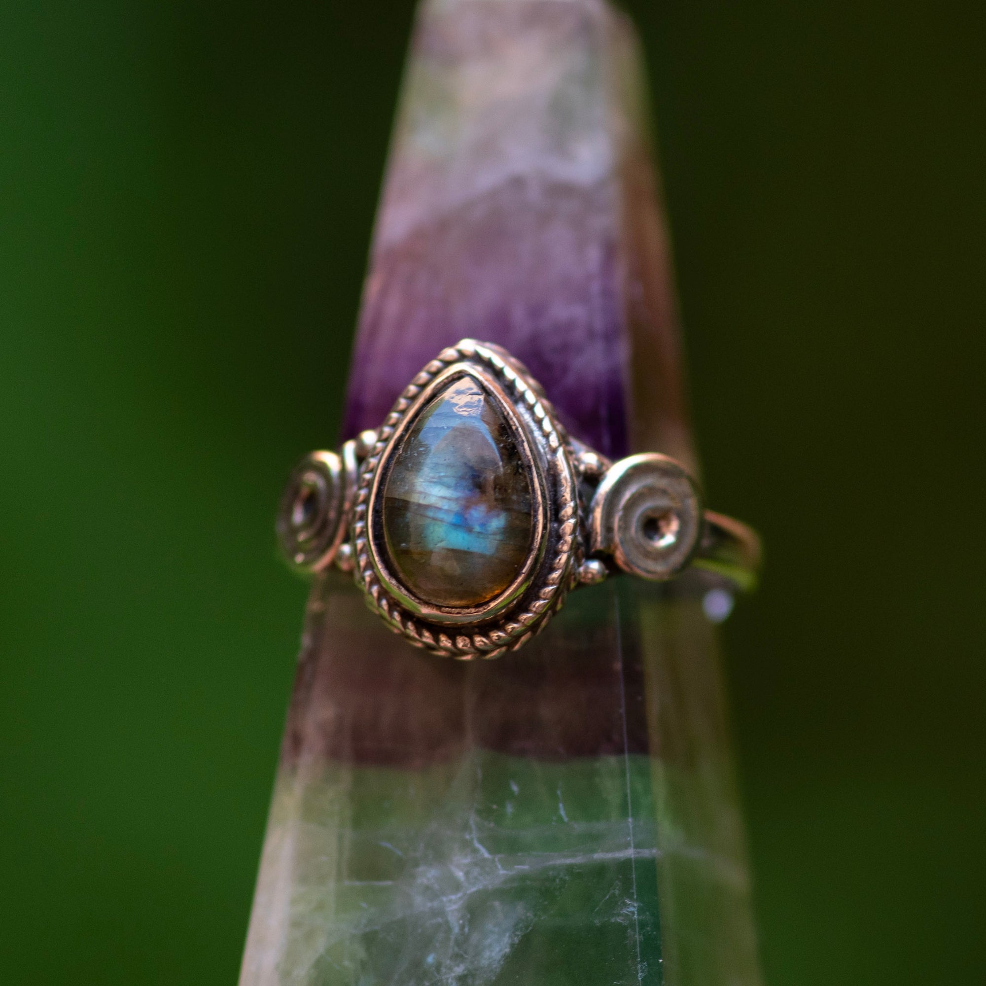 Labradorite Teardrop Ring