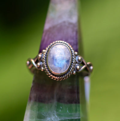 Moonstone Braided Ring