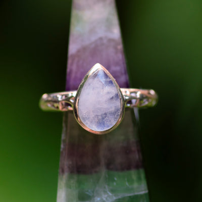 Moonstone Teardrop Ring