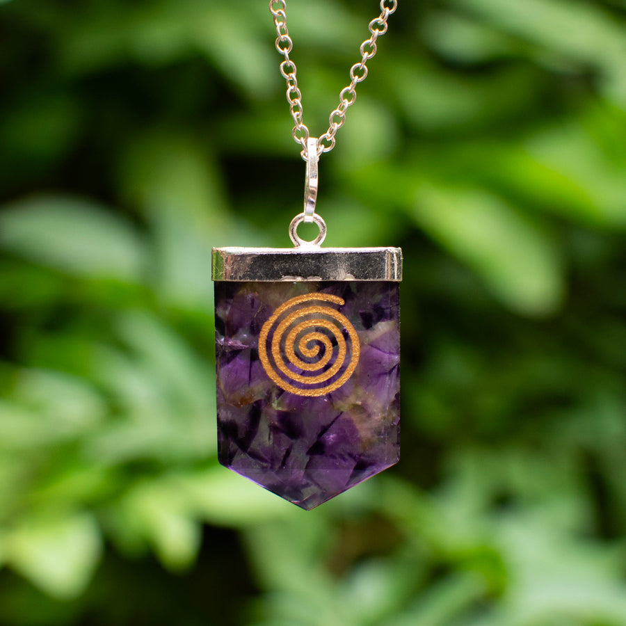 Amethyst Spiral Pendant