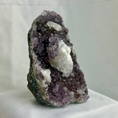 Amethyst, Quartz with Calcite