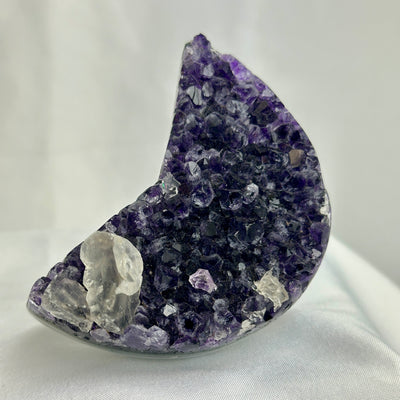 Amethyst, Quartz with Calcite Crescent Moon