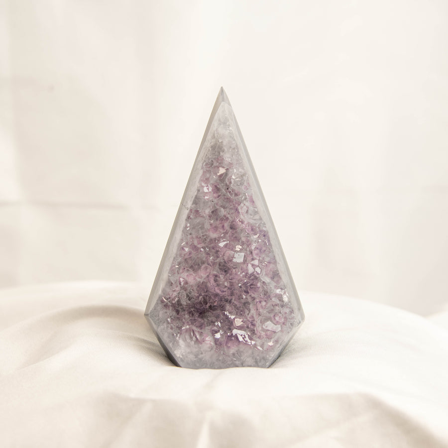 Polished Amethyst Geode Standing Freeform