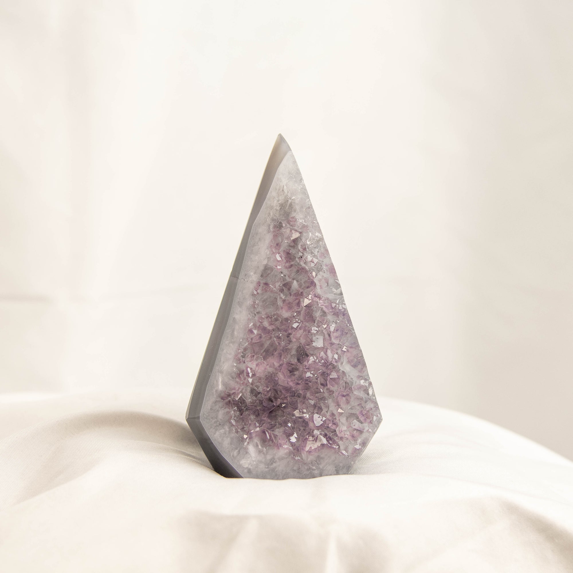 Polished Amethyst Geode Standing Freeform