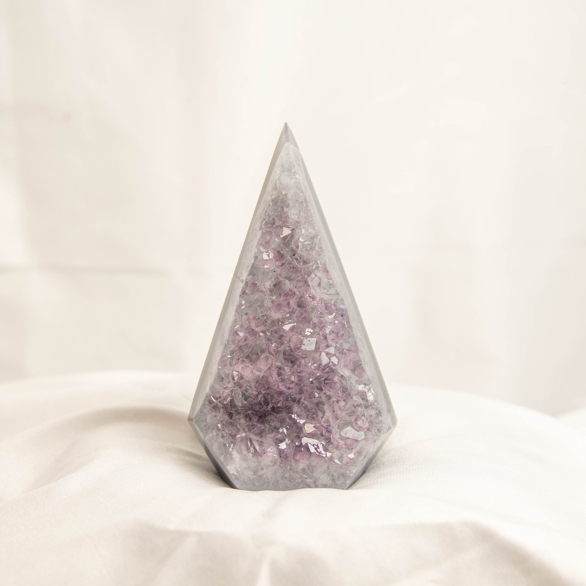 Polished Amethyst Geode Standing Freeform