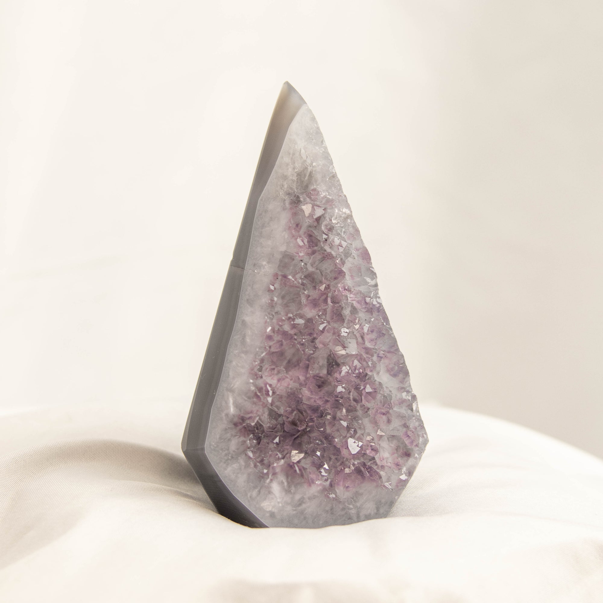 Polished Amethyst Geode Standing Freeform