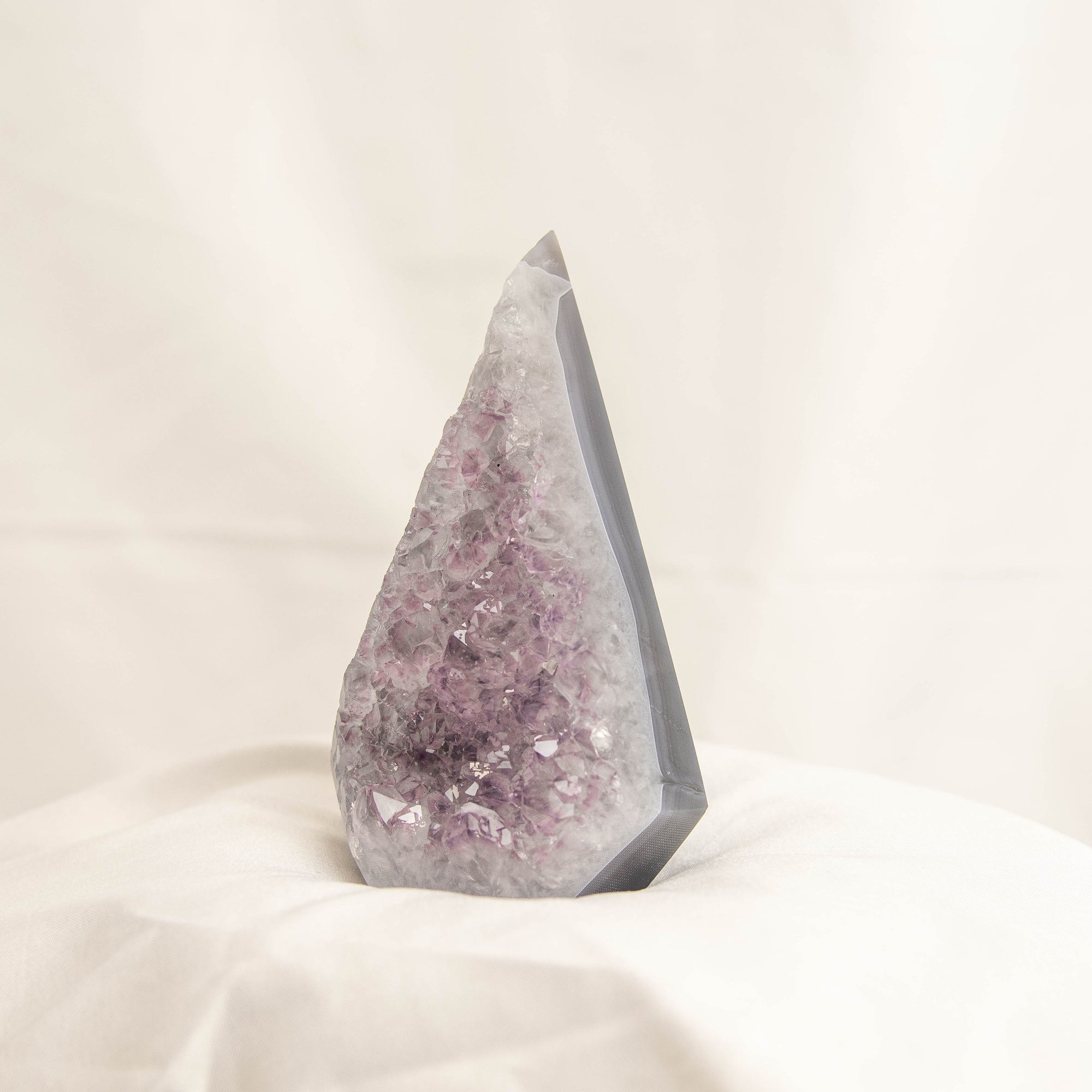 Polished Amethyst Geode Standing Freeform