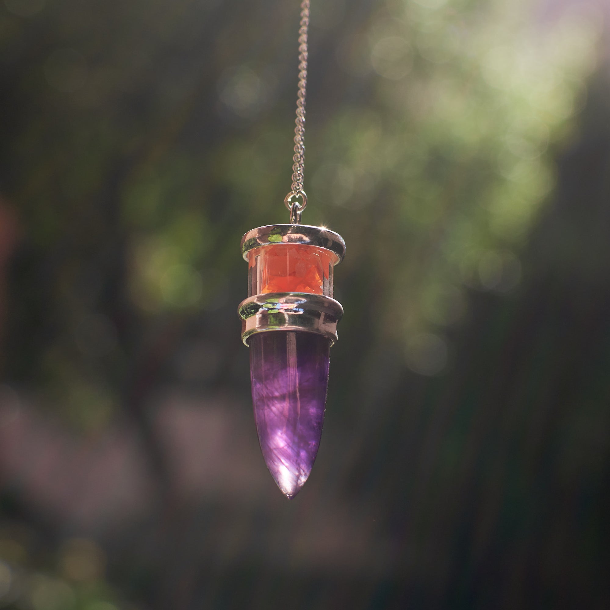 Amethyst and Carnelian Pendulum