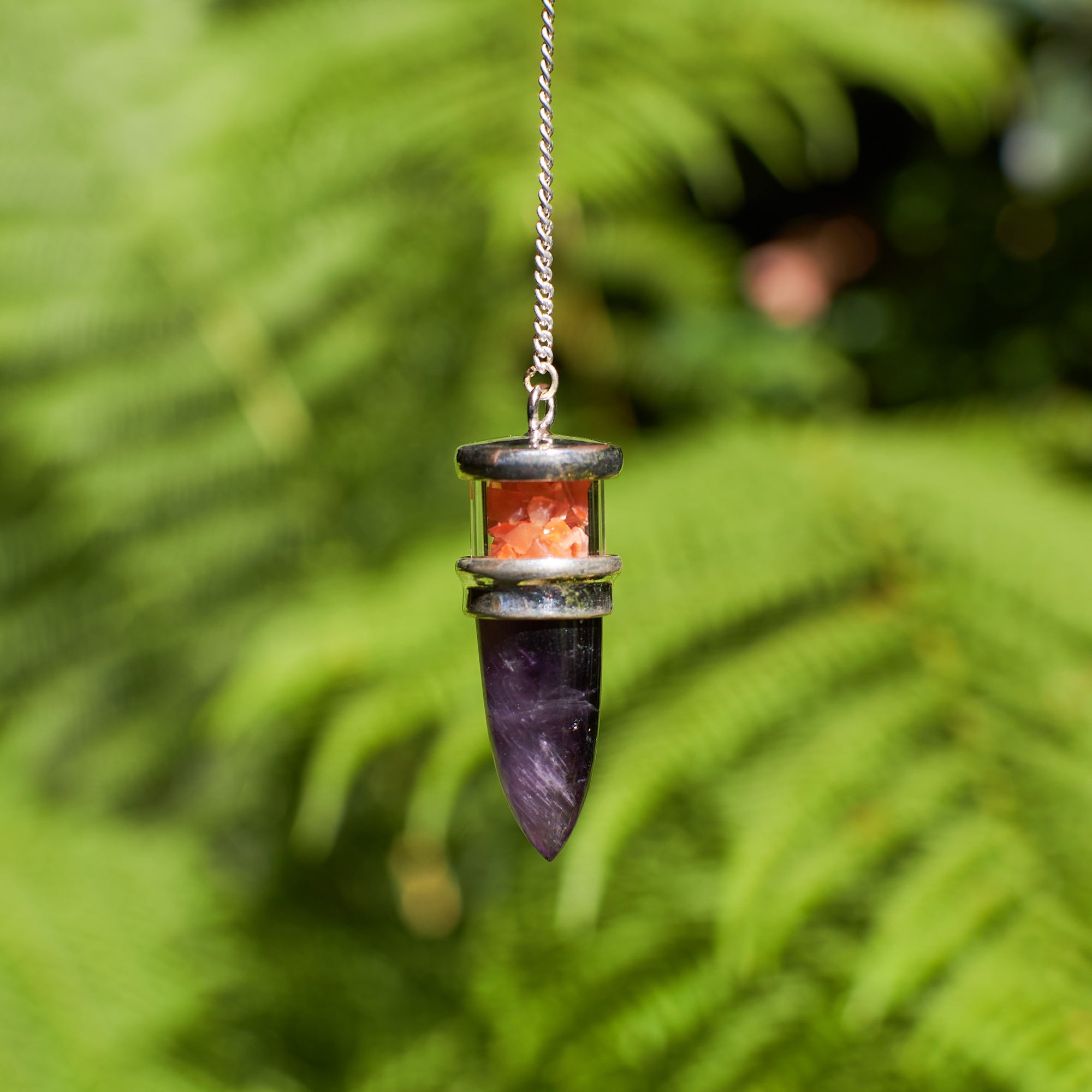 Amethyst and Carnelian Pendulum