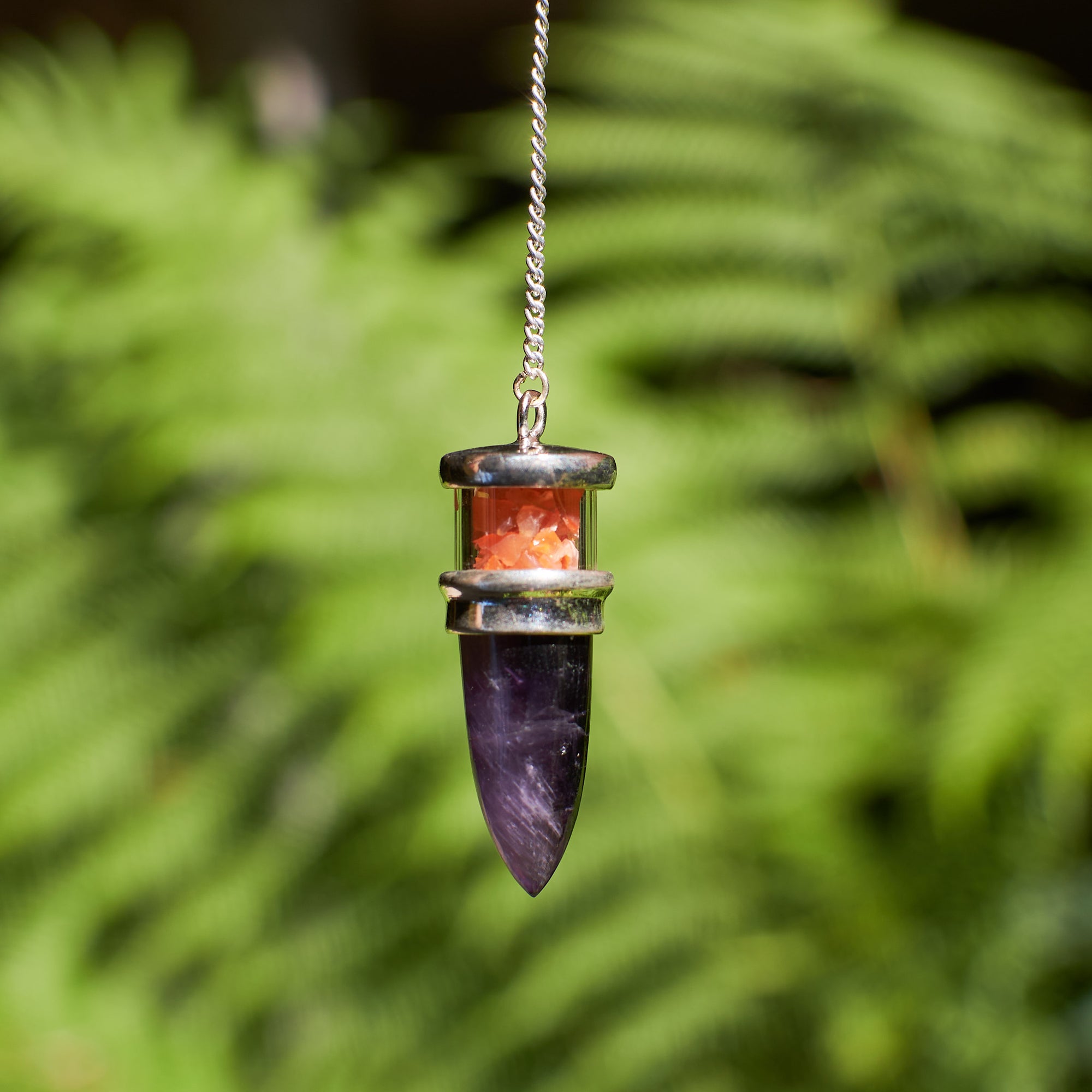 Amethyst and Carnelian Pendulum