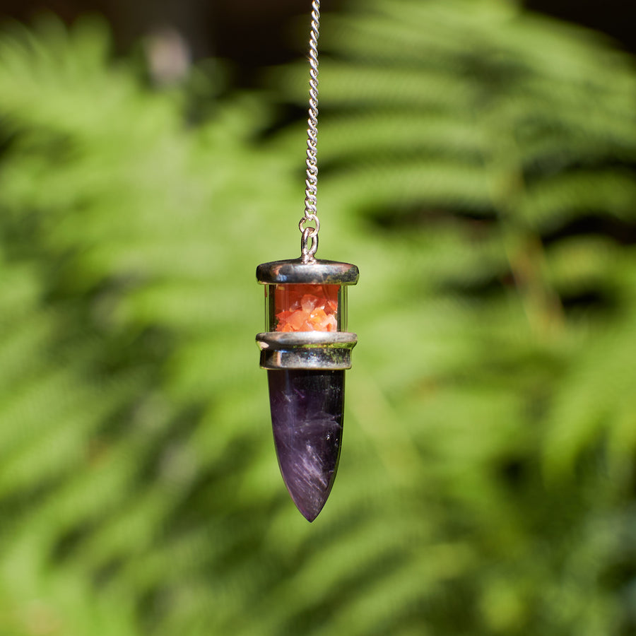 Amethyst and Carnelian Pendulum