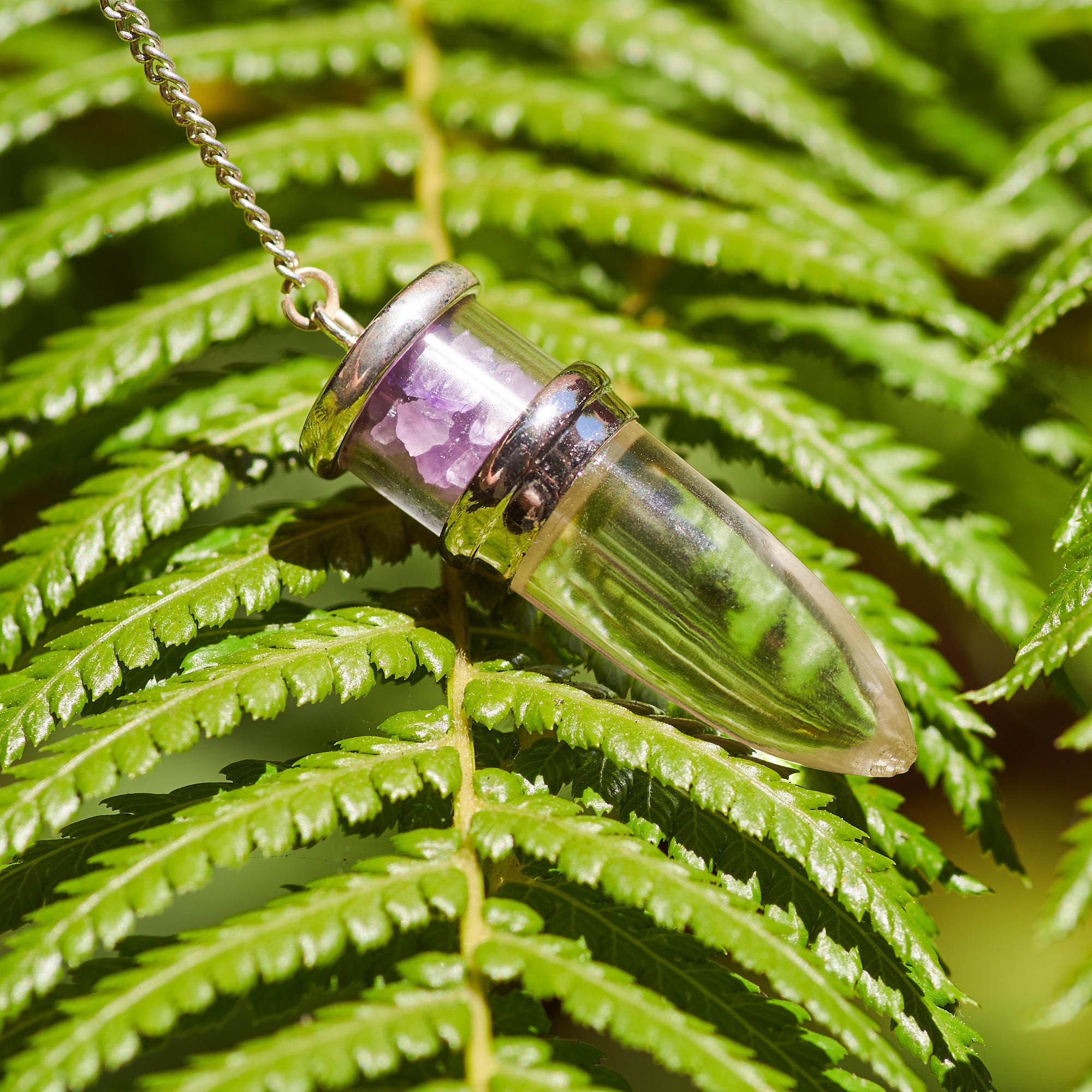 Clear Quartz and Amethyst Pendulum