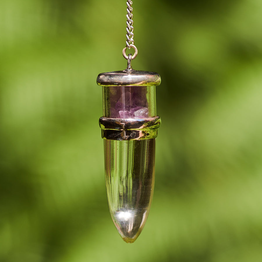 Clear Quartz and Amethyst Pendulum