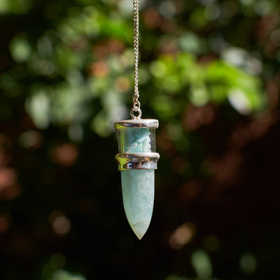 Aquamarine and Larimar Pendulum