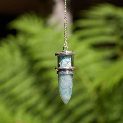 Aquamarine and Larimar Pendulum