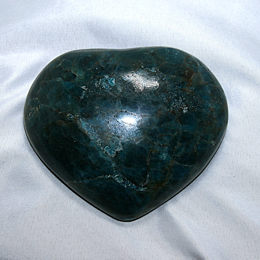 Blue Apatite Heart Carving
