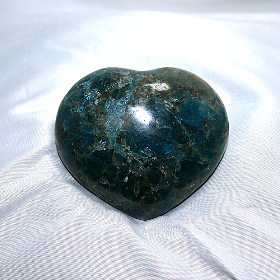 Blue Apatite Heart Carving