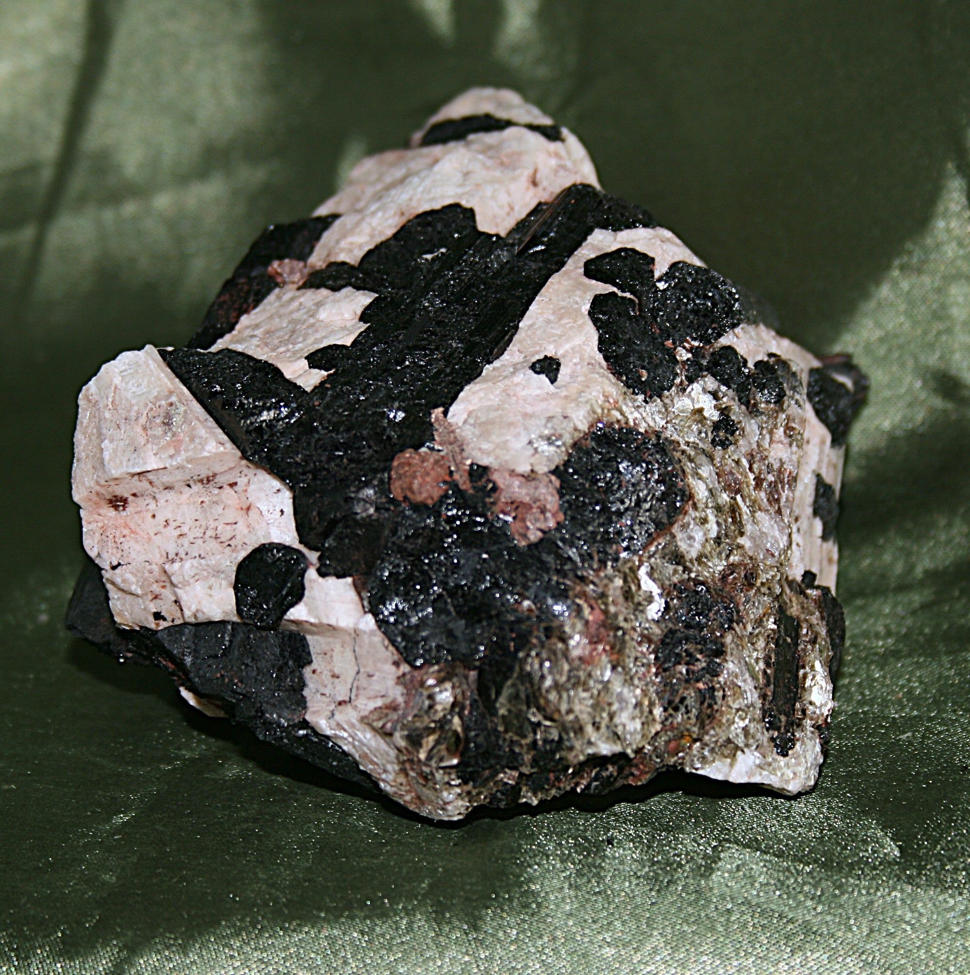 Black Tourmaline in Quartz with Mica