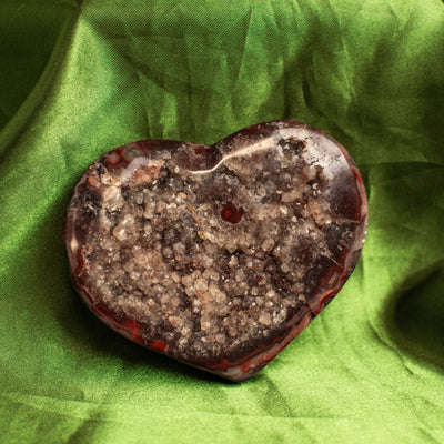 Uruguayan Black Amethyst Druzy Heart